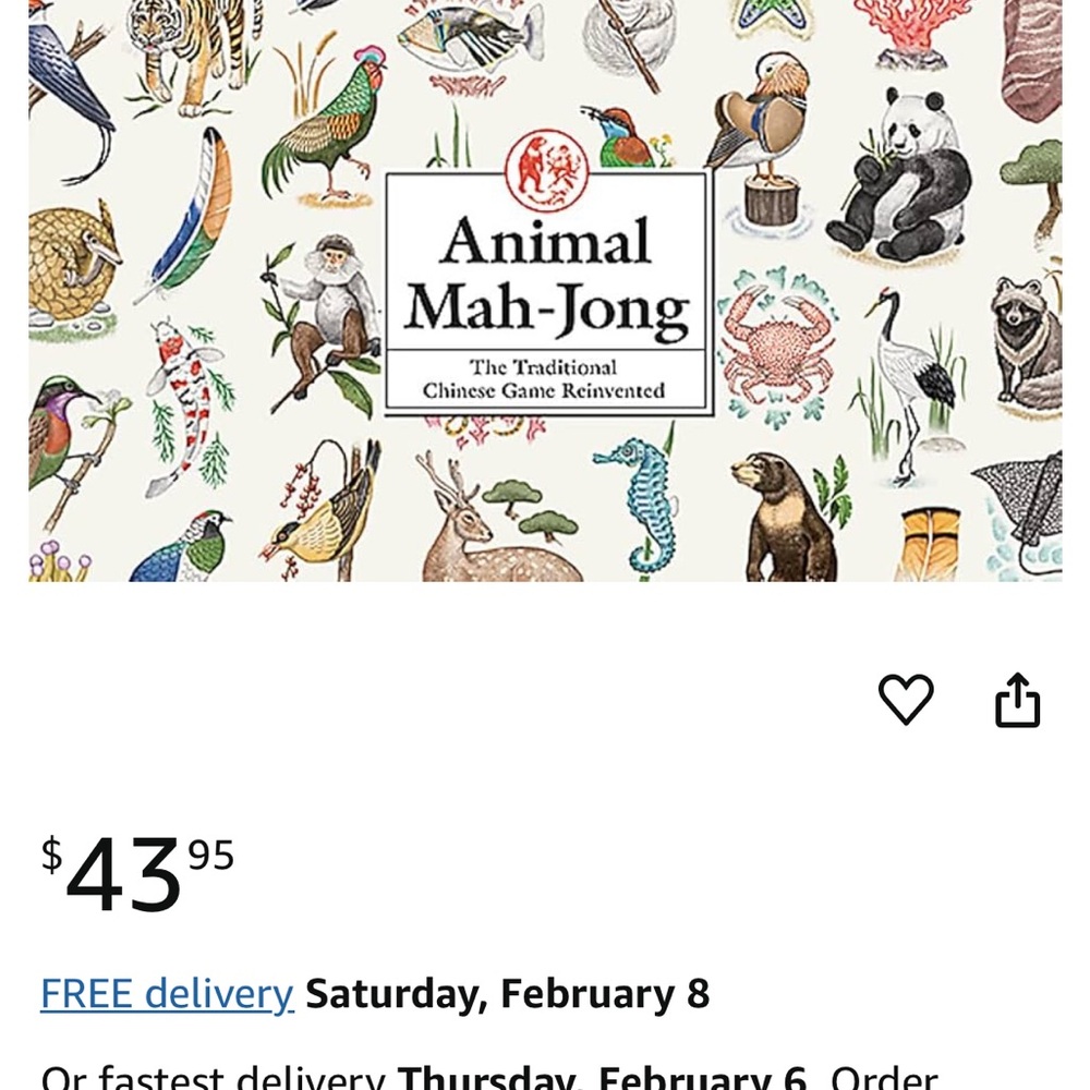 Animal Mah-Jong Game Set *missing cloth bag - LIKE NEW